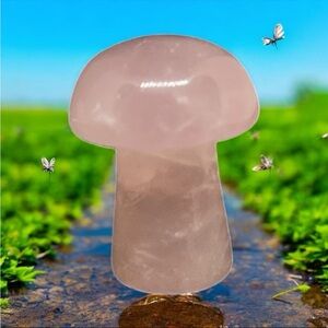 Pink Rose Quartz Mushroom Crystal